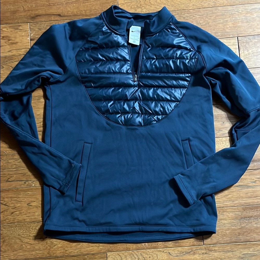 Nike Navy Quilted Half-Zip Top